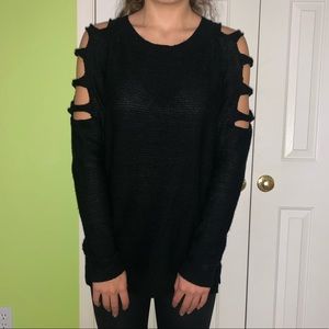 Black Sweater w Open Sleeves